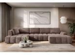 Wohnlandschaft OTTO HOME "AZITA U-Form, Breite 363 cm - OTTO. Verlässliche Qualität.", braun, B:363cm H:87cm T:167cm, 100% Polyester, Sofas, Wohnlandschaft, wahlweise als Schlafsofa mit Bettkasten, Bubble-Optik