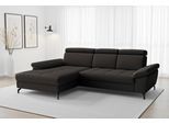 Ecksofa SIT & MORE "Vanity L-Form, B: 264 cm, Leder", braun (schwarz), B:264cm H:84cm T:181cm, Sofas, Ecksofa, Inkl.Sitz-,Kopf-und Armteilverstellung