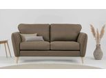 2-Sitzer OTTO HOME "MARSEILLE Kompaktsofa 170 cm, Cord, Flachgewebe, Struktur, Webstoff", braun, B:170cm H:88cm T:90cm, 100% Polyester, Sofas, 2-Sitzer, Massivholzbeine Eiche, Landhausstil, Wellenunterfederung