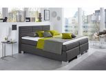 Boxspringbett HAPO "ATLANTA mit hohem Kopfteil", anthrazit, B:190cm L:210cm, Komplettbetten, Boxspringbett, erhältlich in verschiedenen Breiten, Farben & Matratzenarten