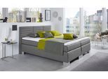 Boxspringbett HAPO "ATLANTA mit hohem Kopfteil", grau, B:210cm L:210cm, Komplettbetten, Boxspringbett, erhältlich in verschiedenen Breiten, Farben & Matratzenarten
