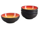 Schüssel CREATABLE "Hot, Smoothie Bowl 4-tlg.", rot (schwarz, rot, gelb), B:23cm H:23cm T:24cm Ø:16,5cm, Steinzeug, Schüsseln, Schüssel, Moderne Coupeform, außergewöhnliches Design