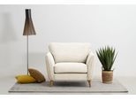 Sessel OTTO HOME "MARSEILLE", beige (natural), B:103cm H:88cm T:90cm, 100% Polyester, Sessel, Sessel, Massivholzbeine Eiche, Landhausstil, Wellenunterfederung