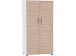 Aktenschrank SCHILDMEYER "METZ, 2 Türen in Canello, Höhe 150 cm, 8 Fächer, MADE IN GERMANY", mattweiß, canello, B:80,1cm H:150cm T:38,2cm, FSC-zertifizierter Holzwerkstoff, Schränke, Aktenschrank, Fronten in Canello, MADE IN GERMANY