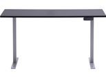 Schreibtisch SCHILDMEYER "METZ, elektrisch verstellbar, modernes Design, MADE IN GERMANY", schwarz (anthrazit, silber, anthrazit), B:138cm H:72,7cm T:60cm, Tische, Schreibtisch, Memospeicherplätze für Höhenverstellung, MADE IN GERMANY