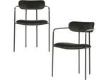 Esszimmerstuhl WOOOD "Ivy stapelbar mit Velvet-Bezug und Eisengestell B 55 x T 54 x H 76 cm", schwarz, schwarz, B:52cm H:74cm T:50cm, Holzwerkstoff, Metall, Stühle, Esszimmerstuhl, Tragkraft 150 kg, Eisengestell, Pfleiglicht