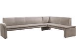 Eckbank EXXPO - SOFA FASHION "Cortado, elegant und modern mit hohem Sitzkomfort", beige (taupe), B:265cm H:88cm T:196cm, Webstoff fein (Zusammensetzung: 95% PES, 10 NY), Sitzbänke, Eckbank, hohe Bodenfreiheit, schöne Detailverarbeitung
