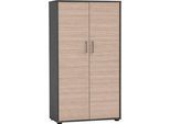 Aktenschrank SCHILDMEYER "METZ, 2 Türen in Canello, Höhe 150 cm, 8 Fächer, MADE IN GERMANY", anthrazit, canello, B:80,1cm H:150cm T:38,2cm, FSC-zertifizierter Holzwerkstoff, Schränke, Aktenschrank, Fronten in Canello, MADE IN GERMANY