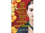 Wanddekoobjekt LUCKYLINDE "Frida Kahlo - Ich bin Liebe", rot (bunt), B:20cm H:30cm T:0,3cm, Blech, Wanddekoobjekte, Wanddekoobjekt, Stahlschild