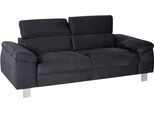 3-Sitzer COTTA "Komaris, B: 193 cm", schwarz (lava), B:193cm T:104cm, Microfaser PRIMABELLE (100% Polyester);Kunstleder SOFTLUX;Feinstruktur (100% Polyester);Kunstleder SOFTLUX/Struktur (100% Polyester);NaturLEDER, Sofas, 3-Sitzer, mit Kopfteilverstellung