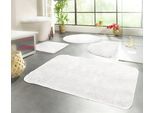 Badematte KINZLER "Chaozhou, Badvorleger, Badezimmer Teppich", weiß, H:20mm, Polyester, Badematten, Badematte, Badteppich, Uni Farben, weich, als rechteckig, rund & Set erhältlich