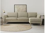 Ecksofa OTTO HOME "MARSEILLE (279/152cm),L-Form, Rec. rechts/links, verschiedene Bezüge", braun (cappuccino), B:279cm H:88cm T:152cm, Struktur fein (58% Polyester, 22% Polypropylen);Filzoptik (100% Polyester);Webstoff (100% Polyester), Sofas, Ecksofa, Massivholzbeine Eiche, Landhausstil, Wellenunterfederung