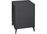 Kommode MÄUSBACHER "Imola", grau (anthrazit matt lack, glas anthrazit glanz), Füße aus Metall,2 Packstücke, 2 Stk., 0 Stk., Sideboards, Kommode, Mäusbacher Kommode mit Glasfront und Glasoberplatte
