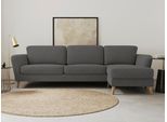 Ecksofa OTTO HOME "MARSEILLE (279/152cm),L-Form, Rec. rechts/links, verschiedene Bezüge", grau (dunkelgrau), B:279cm H:88cm T:152cm, Struktur fein (58% Polyester, 22% Polypropylen);Filzoptik (100% Polyester);Webstoff (100% Polyester), Sofas, Ecksofa, Massivholzbeine Eiche, Landhausstil, Wellenunterfederung