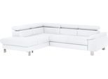 Ecksofa COTTA "Komaris L-Form, B: 249 cm", weiß, B:249cm H:72cm T:100cm, Microfaser PRIMABELLE (100% Polyester);Kunstleder SOFTLUX;Feinstruktur (100% Polyester);Kunstleder SOFTLUX/Struktur (100% Polyester);NaturLEDER, Sofas, Ecksofa, mit Kopfteilverstellung, optional Bettfunktion, Bettkasten & Licht