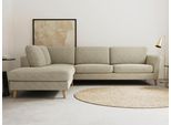 Ecksofa OTTO HOME "MARSEILLE 278/202 cm, L-Form, Ottom. rechts/links, verschiedene Bezüge", braun (cappuccino), B:278cm H:88cm T:202cm, Webstoff (100% Polyester);Struktur fein (58% Polyester, 22% Polypropylen);Filzoptik (100% Polyester), Sofas, Ecksofa, Massivholzbeine Eiche, Landhausstil, Wellenunterfederung
