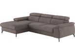 Ecksofa COTTA "Kitty L-Form, B: 242 cm", grau, B:244cm H:72cm T:166cm, 94% POLYESTER (PES) 6%POLYAMID (PA), Sofas, Ecksofa, mit Kopfteilverstellung, optional Bettfunktion & Bettkasten