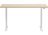 Schreibtisch SCHILDMEYER "AREZZO, wahlweise elektr., zeitloses Design, MADE IN GERMANY", braun (eiche hell, weiß, eiche hell), B:138cm H:72,7cm T:60cm, Tische, Schreibtisch, Auswählbare Scheibtische, wahlweise elktr., Made in Germany