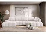 Wohnlandschaft OTTO HOME "AZITA U-Form, Breite 363 cm - OTTO. Verlässliche Qualität.", weiß (creme), B:363cm H:87cm T:167cm, 100% Polyester, Sofas, Wohnlandschaft, wahlweise als Schlafsofa mit Bettkasten, Bubble-Optik