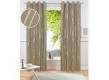 Vorhang OTTO HOME "Prag" Gr. 2, taupe, B:130cm H:175cm, Polyester, Gardinen, Vorhang, Verdunkelungsvorhang, Foliendruck mit Wellen, democratichome Edition, Topseller
