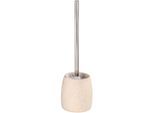 WC-Garnitur WENKO "Goa", beige, Ø:8cm, Polyresin (Kunststein), Reinigungsbürsten, WC-Garnitur
