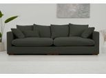 Big-Sofa OTTO HOME "Coray", grün, B:266cm H:80cm T:113cm, 100% PES, Sofas, Big-Sofa, extra weich und kuschelig, Füllung mit Federn und Daunen