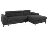 Ecksofa COTTA "Kitty L-Form, B: 242 cm", schwarz, B:244cm H:72cm T:166cm, Microfaser (100% Polyester);Flachgewebe (100% Polyester), Sofas, Ecksofa, mit Kopfteilverstellung, optional Bettfunktion & Bettkasten