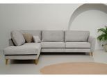 Ecksofa OTTO HOME "MARSEILLE 278/202 cm, L-Form, Ottom. rechts/links, verschiedene Bezüge", grau (cloud grau), B:278cm H:88cm T:202cm, 100% Polyester, Sofas, Ecksofa, Massivholzbeine Eiche, Landhausstil, Wellenunterfederung