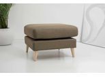 Polsterhocker OTTO HOME "MARSEILLE", braun, B:70cm H:47cm T:70cm, 100% Polyester, Hocker, Polsterhocker, Massivholzbeine Eiche, Landhausstil, Wellenunterfederung