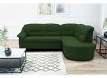 Ecksofa DOMO COLLECTION "Faenza für kleine Räume, Stellmaße 232x176cm, komfortabel, L-Form", grün, B:232cm H:88cm T:176cm, 100% Polyester, Sofas, Ecksofa, mit Ottomane, zeitlos, elegante Armlehnen, wahlweise mit Bettfunktion