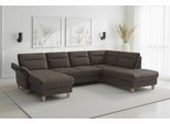 Wohnlandschaft SIT & MORE "Pamela, U-Form,B: 292 cm,wahlweise mit Bettfunktion&Armteilverstellung", braun (mocca), B:292cm H:90cm T:212cm, 100% Polyester, Sofas, Wohnlandschaft, mit Federkern und Liegefläche aus Originalstoff