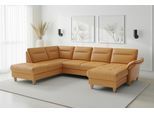 Wohnlandschaft SIT & MORE "Pamela, U-Form, B: 292 cm, Leder", curry, B:292cm H:90cm T:212cm, Sofas, Wohnlandschaft