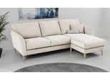Ecksofa OTTO HOME "MARSEILLE (242/152cm),L-Form, Rec. rechts/links", beige (natural), B:242cm H:88cm T:152cm, 100% Polyester, Sofas, Ecksofa, Massivholzbeine aus Eiche, in verschieden Bezügen und Farbvarianten