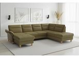 Wohnlandschaft SIT & MORE "Pamela, U-Form, B: 292 cm, Leder", olive, B:292cm H:90cm T:212cm, Sofas, Wohnlandschaft