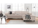 Ecksofa DOMO COLLECTION "Amora, inkl. Federkern, hoher Sitzkomfort, Breite 268 L-Form", beige, B:268cm H:81cm T:159cm, Struktur grob (100% Polyester);Luxus-Microfaser (100% Polyester);Struktur (100% Polyester), Sofas, Ecksofa, Komfortsitzhöhe 47 cm, Fußhöhe passend für gängige Saugroboter