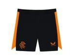Castore Kinderen Rangers FC Voetbalshorts (Zwart/Oranje)