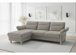 Ecksofa SIT & MORE "Pamela, L-Form, B:230 cm", stone, B:230cm H:90cm T:164cm, 100% Polyester, Sofas, Ecksofa, mit Federkern und Liegefläche aus Originalstoff