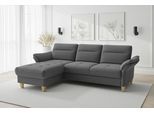 Ecksofa SIT & MORE "Pamela, L-Form, B:230 cm", dunkelgrau, B:230cm H:90cm T:164cm, 95% Polyester 5% Polyamid, Sofas, Ecksofa, mit Federkern und Liegefläche aus Originalstoff