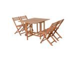 Gardenson , Braun, Eukalyptusholzfarben , Holz , Eukalyptusholz , vollmassiv , rechteckig , FSC 100% , Stühle klappbar ,