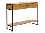 Mid.you Konsolentisch , Naturfarben, Schwarz , Metall, Holzwerkstoff , 2 Schublade(n) Schubladen , rechteckig , eckig , 100x74x30 cm , FSC , Wohnzimmer, Wohnzimmertische, Konsolentische
