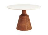 Mid.you Esstisch, Weiß, Akazie, Holz, Stein, Akazie, vollmassiv, Holz, rund, konisch, 115x76x115 cm, gastro- und objekttauglich, Esszimmer, Tische, Esstische, Esstische rund