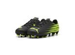Fußballschuh PUMA "ATTACANTO II FGAG JR", Mädchen, Gr. 38,5, puma schwarz, lime squeeze, Synthetik, bedruckt, Schuhe Fußballschuh, mit Nockenprofil für Rasen- und Kunstrasenplätze, mit Schnürung