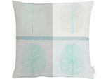 Dekokissen APELT "Vito" Gr. 1, blau (grau, weiß, türkis, gemustert), B:46cm L:46cm, Polyester, Viskose, Dekokissen_Sitzkissen_Kissenhüllen, aus Jacquard-Gewebe, Kissenhülle ohne Füllung, 1 Stück