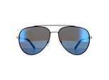 Salvatore Ferragamo zonnebril SF204S 001 Black Matte Dark Ruthenium Flash Blue Sky