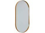 Mid.you Wandspiegel, Gold, Metall, Glas, Holzwerkstoff, oval, 50x100x5 cm, Bsci, senkrecht und waagrecht montierbar, Spiegel, Wandspiegel