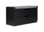 Mid.you Garderobenbank, Grau, Schwarz, Textil, 1-Sitzer, 2 Schublade(n) Schubladen, Füllung: Schaumstoff, 80x44.5x35.5 cm, Garderobe, Garderobenbänke