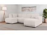 Wohnlandschaft OTTO HOME "BORNHOLM U-Form mit Recamiere rechts/links, B/T/H: 300/162/85 cm", beige (creme), B:300cm H:85cm T:162cm, 100% Polyester, Sofas, Wohnlandschaft, U-Form mit Wellenunterfederung, Recamiere rechts oder links bestellbar