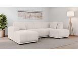 Wohnlandschaft OTTO HOME "BORNHOLM U-Form mit Recamiere rechts/links, B/T/H: 300/162/85 cm", beige (creme), B:300cm H:85cm T:162cm, 100% Polyester, Sofas, Wohnlandschaft, U-Form mit Wellenunterfederung, Recamiere rechts oder links bestellbar