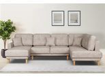 Wohnlandschaft OTTO HOME "TRIPLO U-Form wahlweise mit Schlaffunktion, B/T/H: 310/192/90 cm", beige (creme), B:310cm H:90cm T:192cm, 100% Polyester, Sofas, Wohnlandschaft, Schlafsofa, auch mit Bettkasten, Steppung im Rückenkissen