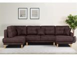 Wohnlandschaft OTTO HOME "TRIPLO U-Form wahlweise mit Schlaffunktion, B/T/H: 310/192/90 cm", braun, B:310cm H:90cm T:192cm, 100% Polyester, Sofas, Wohnlandschaft, Schlafsofa, auch mit Bettkasten, Steppung im Rückenkissen